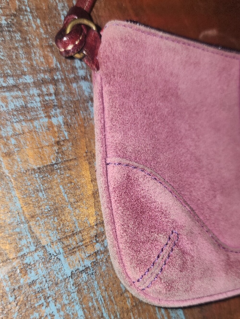 Coach Suede Wristlet Clutch Dusty Rose Vintage Pouch - Picture 3 of 13